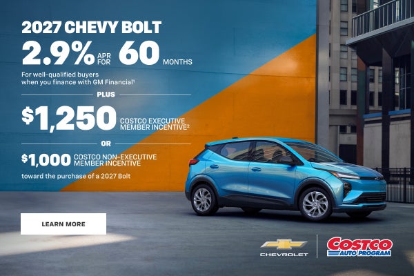 2027 Chevy Bolt. 2.9% APR for 60 Months For well-qualified buyers when you finance with GM Financ...